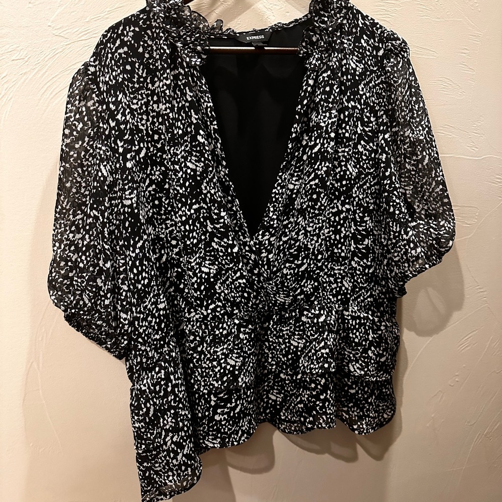 Faux Wrap Peplum Top